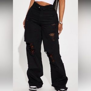 COPY - Distressed Foldover Baggy Jeans
